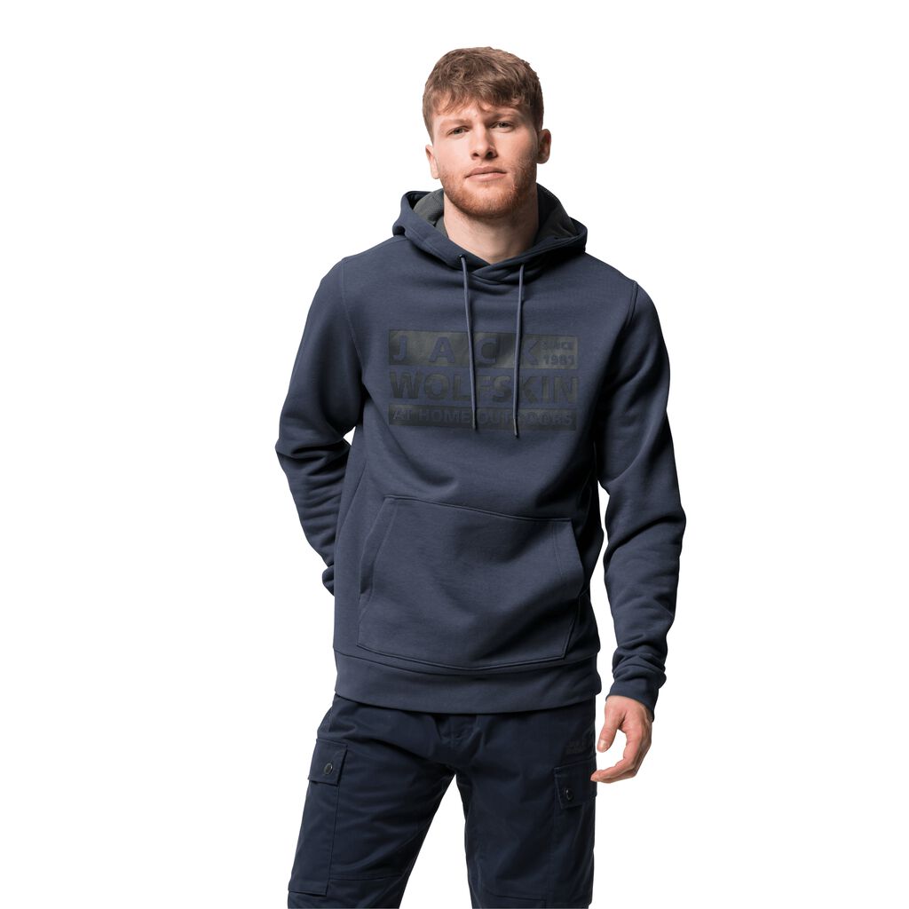 Jack Wolfskin BRAND HOODY φούτερ ανδρικα μπλε | GR6077720